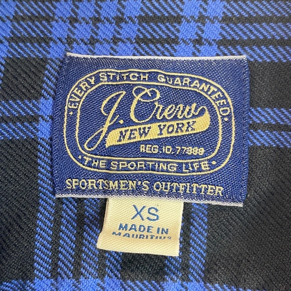Vtg J. Crew cotton flannel XS tartan plaid gorpcore grunge activewear outdoor